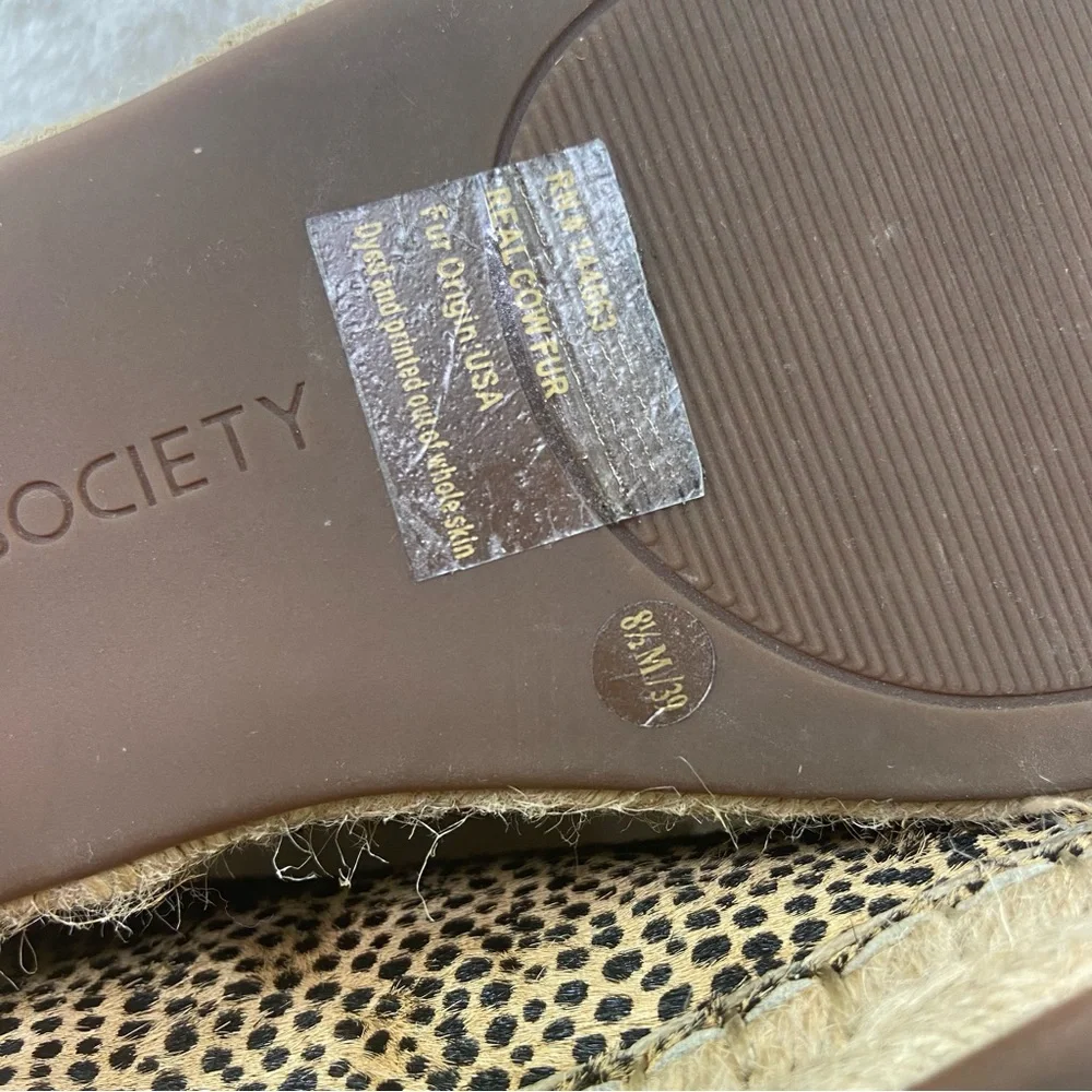 Sole Society Natural Samree 2 Espadrille Sneaker Cheetah Print Lace Up Size 8.5M